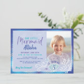 Invitation Sirène Sous L'Océan Bleu & Violet Photo (Debout devant)