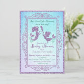 Invitation Sirène TWIN sous l'invitation du Baby shower de la (Debout devant)