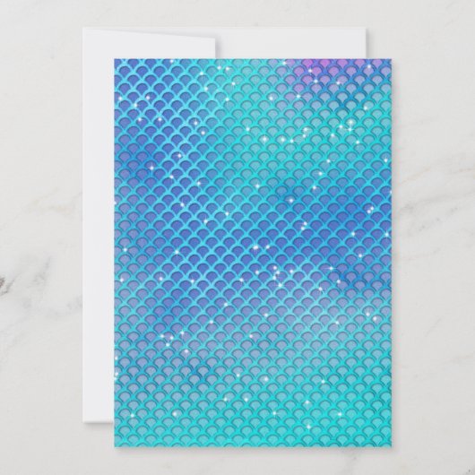 Invitation Sirènes Arc-en-ciel Iridescente Parties scintillan (Dos)