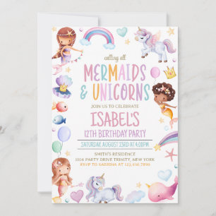 Invitation Sirènes et licornes
