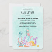 Invitation Sirènes et méduses sous la mer Baby Shower (Devant)