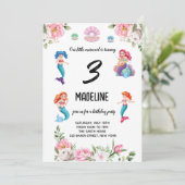 Invitation Sirènes pour les petites filles anniversaire (Debout devant)