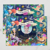 Invitation Sirènes sous la mer Fête PHOTO Sirènes Bash (Devant / Derrière)