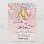 Invitation Sirènes sous la Parties scintillant de mer Baby Gi (Devant / Derrière)