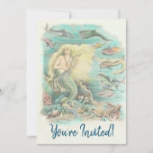 Invitation Sirènes Vintage Fête sous l'Océan (Devant)