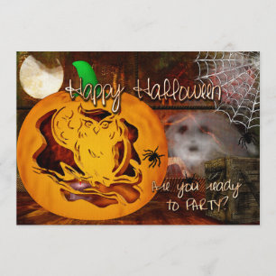 Invitation Sirens Haunted Halloween Citrouille Carving