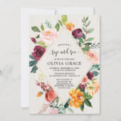 Invitation Siroter et voir automne floral rustique automne aq (Devant)