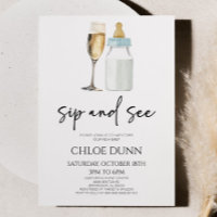Siroter et voir Champagne Baby Baby shower bouteil