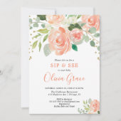 Invitation Sirotez et voir floral aquarelles verdure fille bé (Devant)