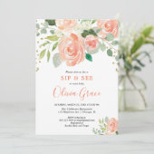 Invitation Sirotez et voir floral aquarelles verdure fille bé (Debout devant)