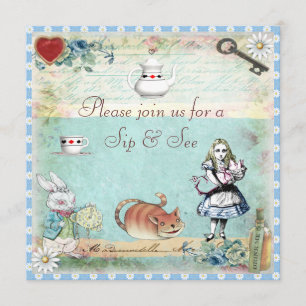 Invitation Sirotez et voyez l'Alice vintage dans le baby