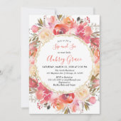 Invitation Sirotez et voyez l'aquarelle florale rose de (Devant)