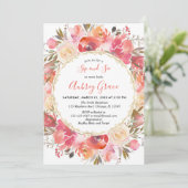 Invitation Sirotez et voyez l'aquarelle florale rose de (Debout devant)