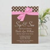 Invitation Sirotez et voyez le point de polka Brown de rose (Debout devant)