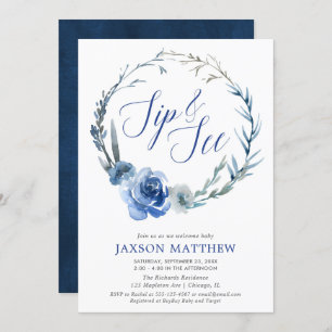 Invitation Sirotez et voyez les aquarelles florales élégantes