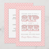 Invitation Sirotez et voyez une petite fille sucrée sur invit (Devant / Derrière)