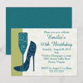 Invitation Sirotez un verre de Champagne d'Anniversaire (Devant / Derrière)