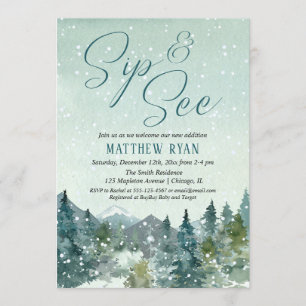Invitation Sirotez un verre d'hiver rustique et voyez, rejoig