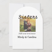 Invitation Sisters besties BFF ajouter nom de la photo nom fa (Dos)
