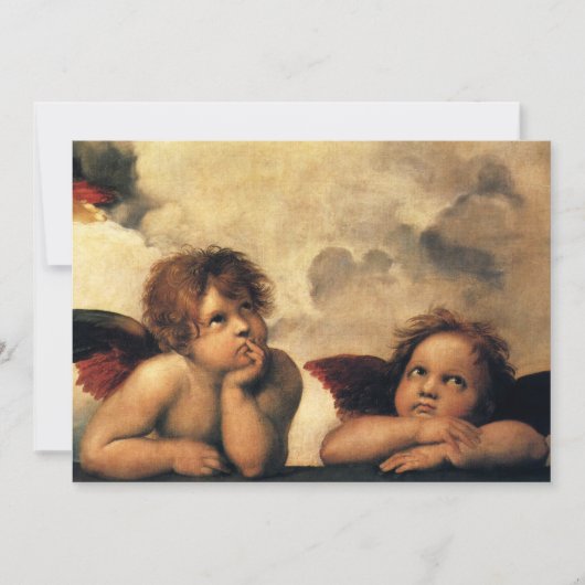 Invitation Sistine Madonna Angels par Raphael Mariage (Devant)