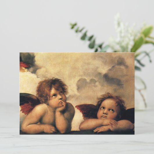 Invitation Sistine Madonna Angels par Raphael Mariage (Debout devant)