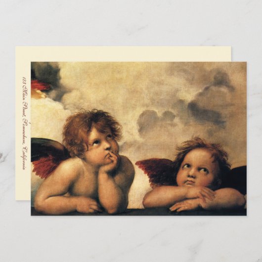 Invitation Sistine Madonna Angels par Raphael Mariage (Devant / Derrière)