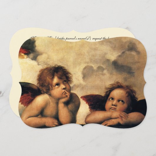 Invitation Sistine Madonna Angels par Raphael Mariage (Devant / Derrière)