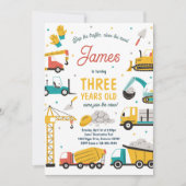 Invitation Site de construction Camion de pompage Fête d'anni (Devant)