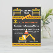 Invitation Site de construction Fermer L'Anniversaire de enfa (Debout devant)