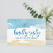 Invitation Site de mariage Aquarelle Sable et Mer RSVP (Debout devant)
