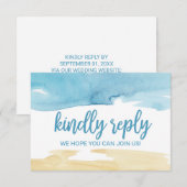 Invitation Site de mariage Aquarelle Sable et Mer RSVP (Devant / Derrière)