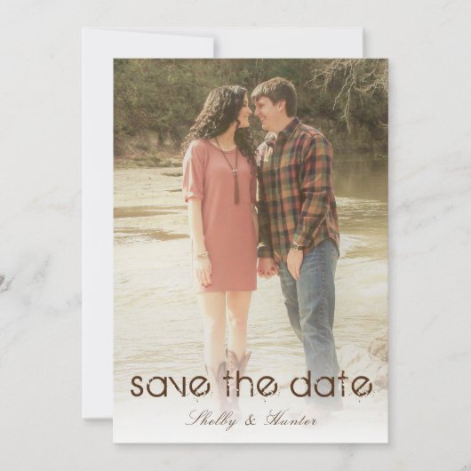 Invitation Site de mariage de camion rustique Photo de sauveg (Devant)