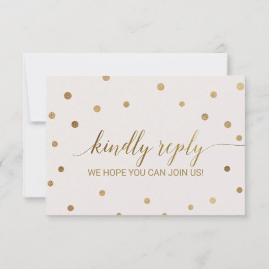 Invitation Site de Mariage Gold Pois RSVP (Devant)