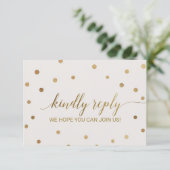 Invitation Site de Mariage Gold Pois RSVP (Debout devant)