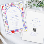 Invitation Site Internet moderne Fleur sauvage Blue Arch Code
