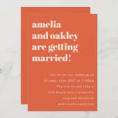 Invitation Site Mariage de la Typographie du coucher de solei (Devant / Derrière)