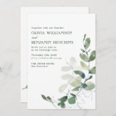 Invitation Site Rustique Mariage Botanique Eucalyptus (Devant / Derrière)