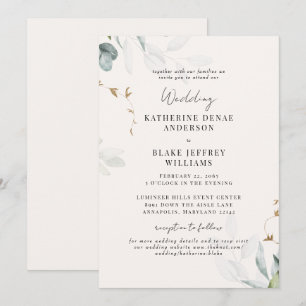 Invitation Site Web Botanique Champagne Clair Mariage Ensembl