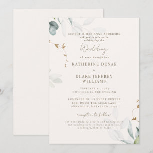 Invitation Site Web Botanique Champagne Clair Mariage II