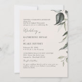 Invitation Site Web de Foliage Botanique Champagne Mariage (Devant)
