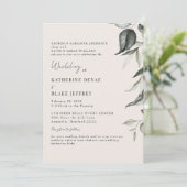 Invitation Site Web de Foliage Botanique Champagne Mariage (Debout devant)
