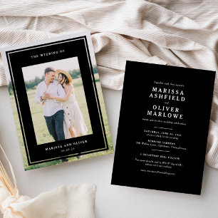 Invitation Site Web de Mariage avec Photo Encadrée Double Fac