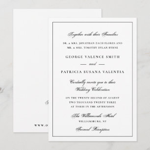 Invitation Site Web de Mariage Élégant Classique avec Code QR