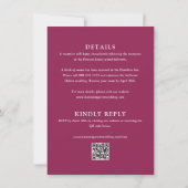 Invitation Site Web de Mariage Fleurs Magenta Recto-Verso (Dos)