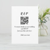Invitation site web de mariage rsvp q r code ajouter nom text (Debout devant)
