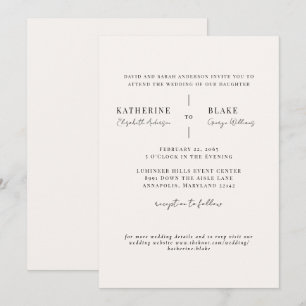 Invitation Site Web de Mariage Simply Us Champagne Clair