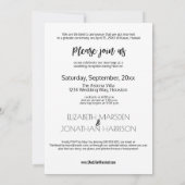 Invitation Site Web de Réponse au Mariage Simple Script Récep (Dos)