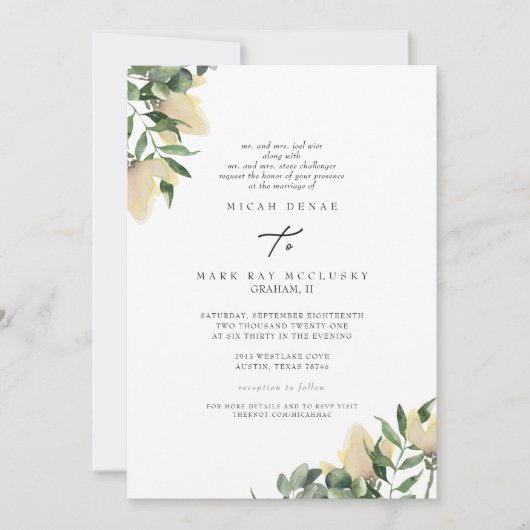 Invitation Site Web des parents divorcés de Folio & Yellow Pe (Devant)