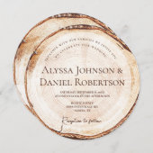 Invitation Site web du code WIth de Bois Rustique Mariage (Devant / Derrière)