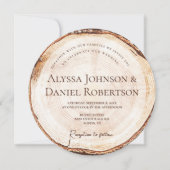 Invitation Site web du code WIth de Bois Rustique Mariage (Devant)